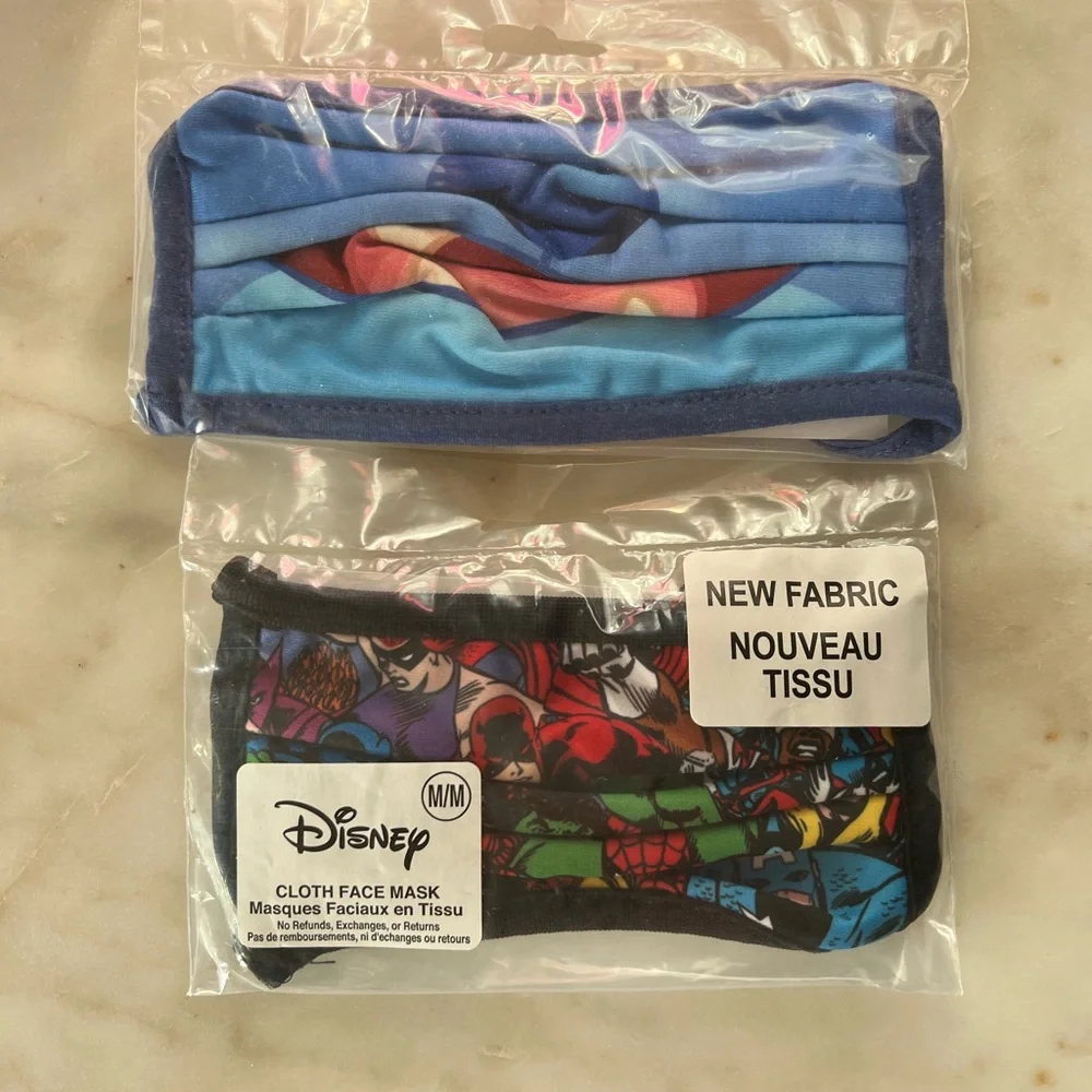 2 - Disney Kids’ Face Mask - Stitch & Avengers - Brand New in Bag